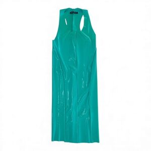 DELPHINE MURAT - TANK DRESS - SHINY - LIGHT TURQUOISE - NEW NO TAG